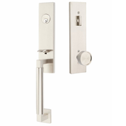 Emtek Hercules Smooth Tubular Entry Set Monolithic with Verve Knob