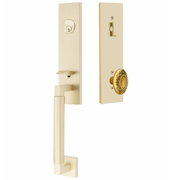 Emtek Hercules Smooth Tubular Entry Set Monolithic with Victoria Knob