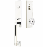 Emtek Hercules Smooth Tubular Entry Set Monolithic with Windsor Glass Knob
