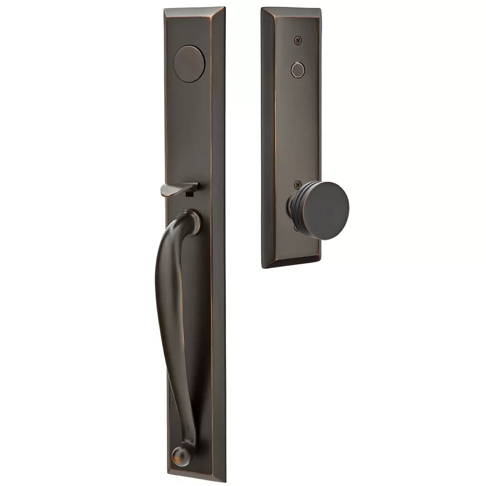 Emtek Jefferson Tubular Entryset Full Length with Bern Knob