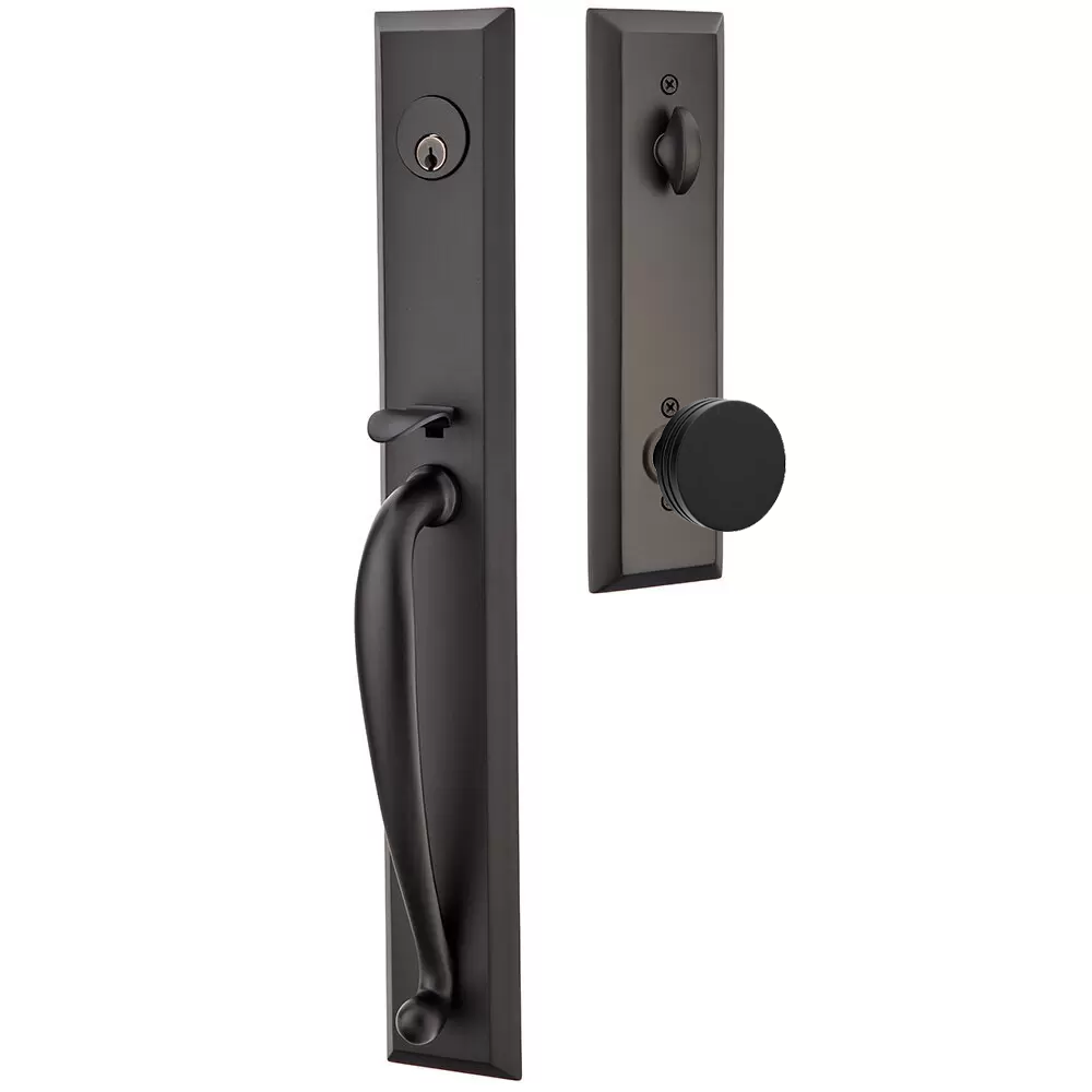 Emtek Jefferson Tubular Entryset Full Length with Bern Knob