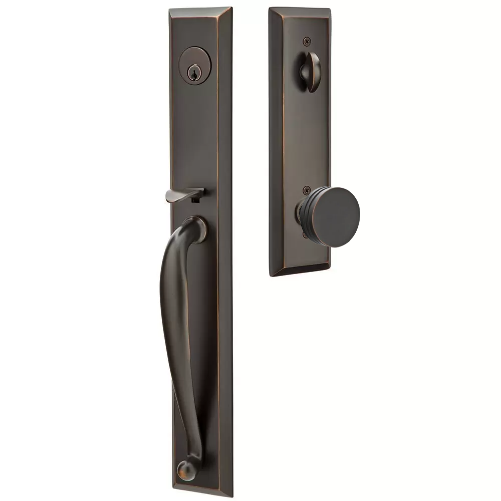 Emtek Jefferson Tubular Entryset Full Length with Bern Knob