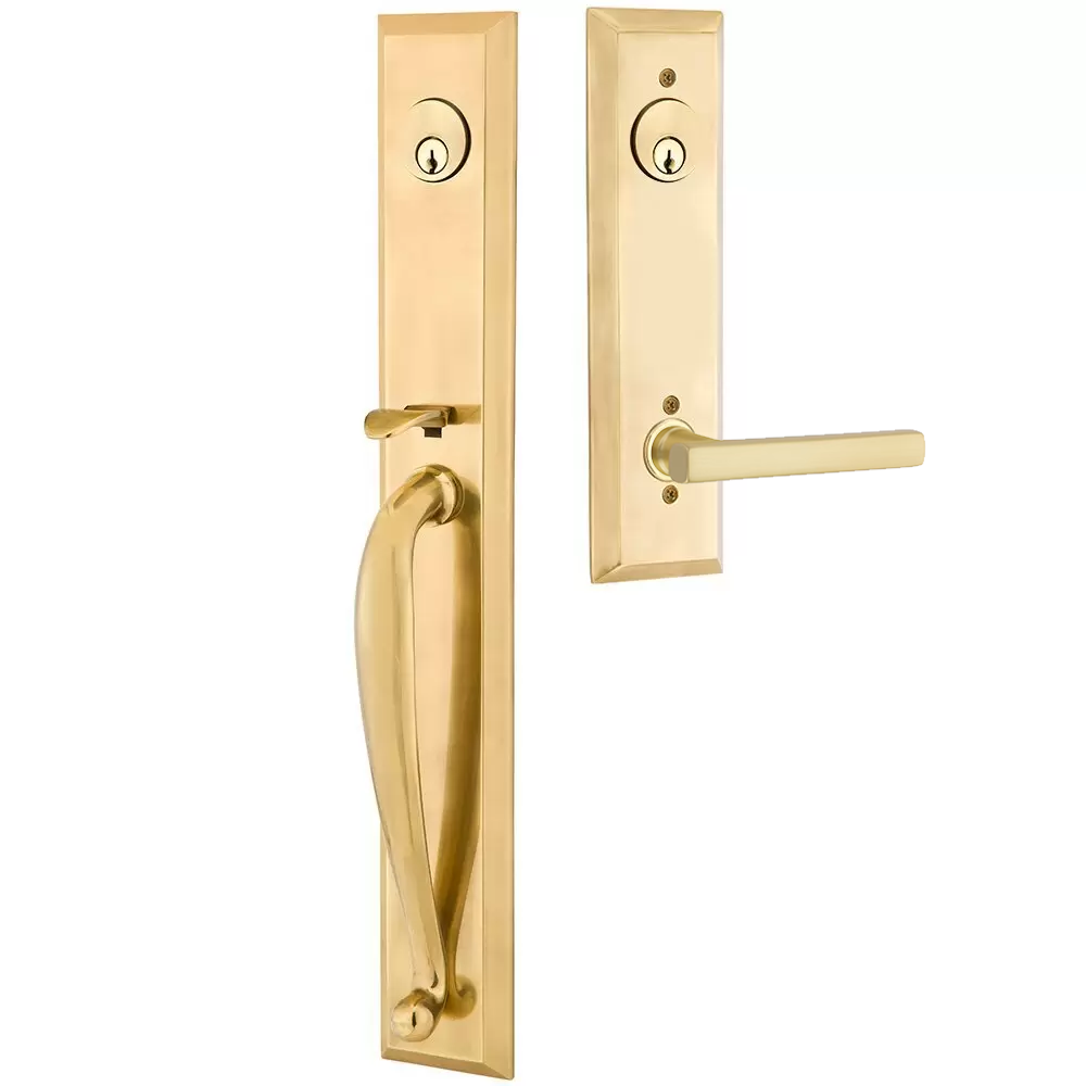 Emtek Jefferson Tubular Entryset Full Length with Freestone Lever