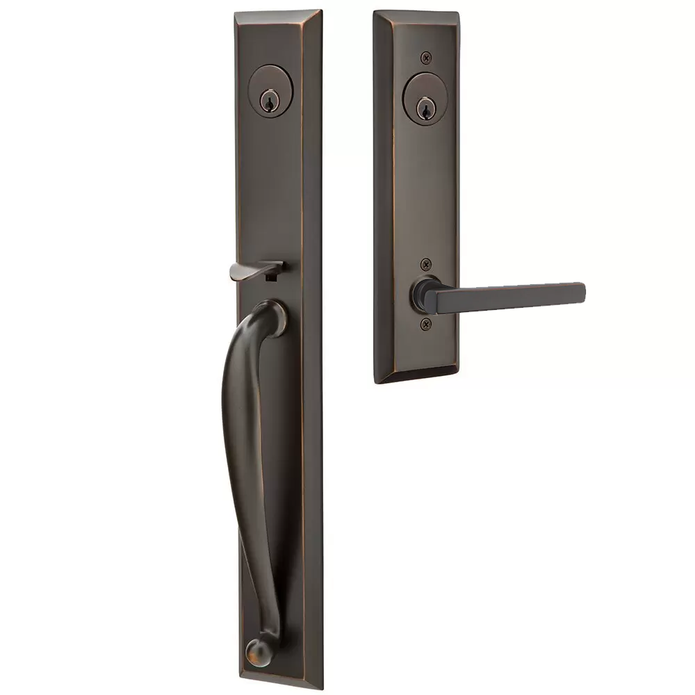 Emtek Jefferson Tubular Entryset Full Length with Freestone Lever