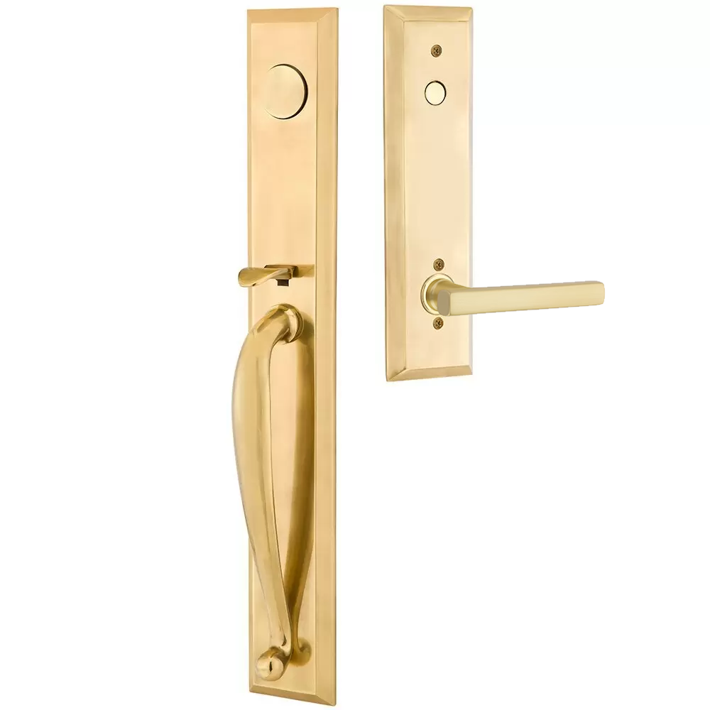 Emtek Jefferson Tubular Entryset Full Length with Freestone Lever