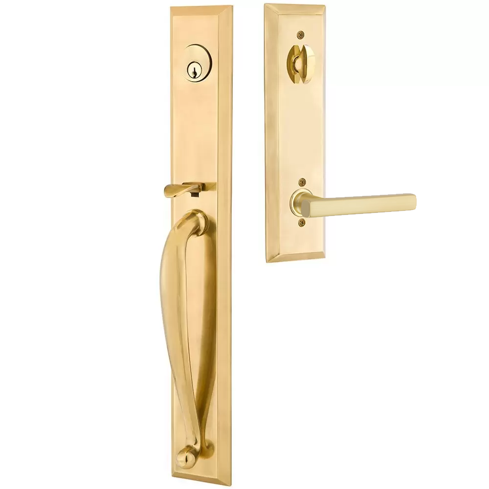 Emtek Jefferson Tubular Entryset Full Length with Freestone Lever