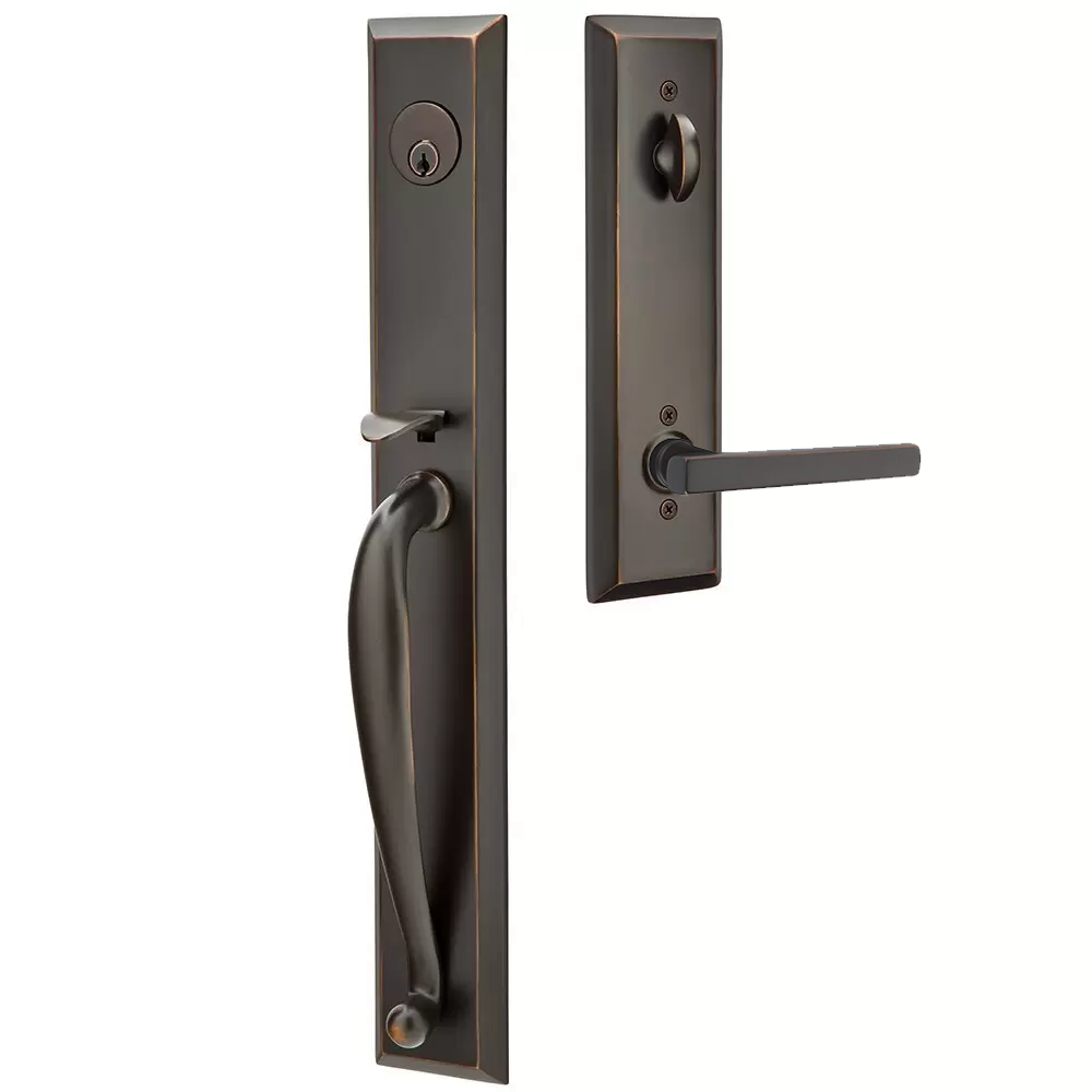 Emtek Jefferson Tubular Entryset Full Length with Freestone Lever