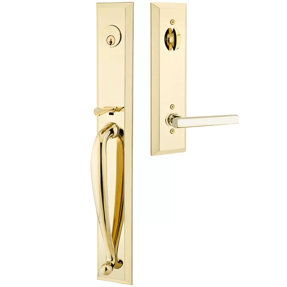 Emtek Jefferson Tubular Entryset Full Length with Freestone Lever