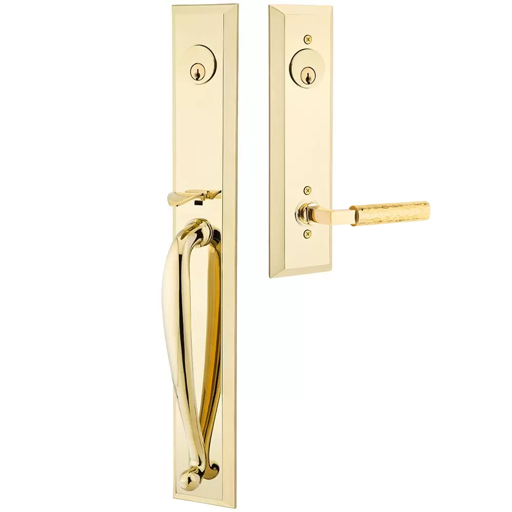Emtek Jefferson Tubular Entryset Full Length with Hammered Lever