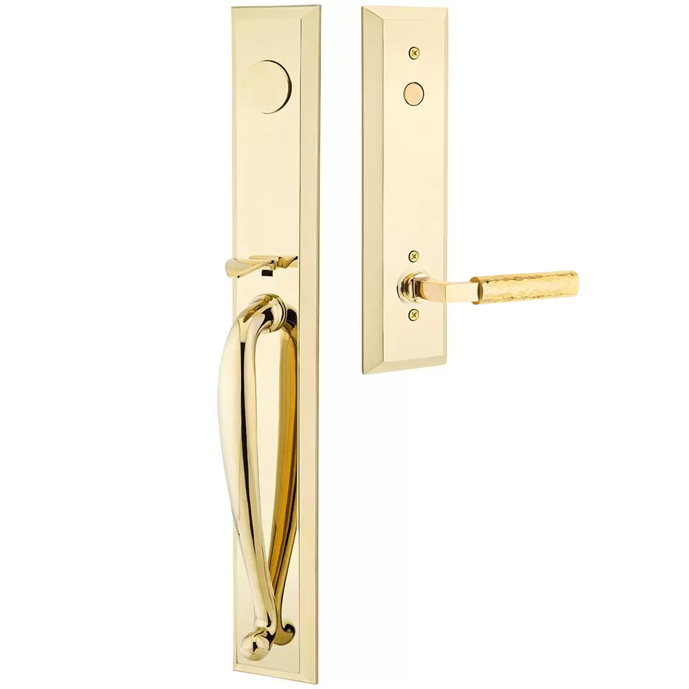 Emtek Jefferson Tubular Entryset Full Length with Hammered Lever