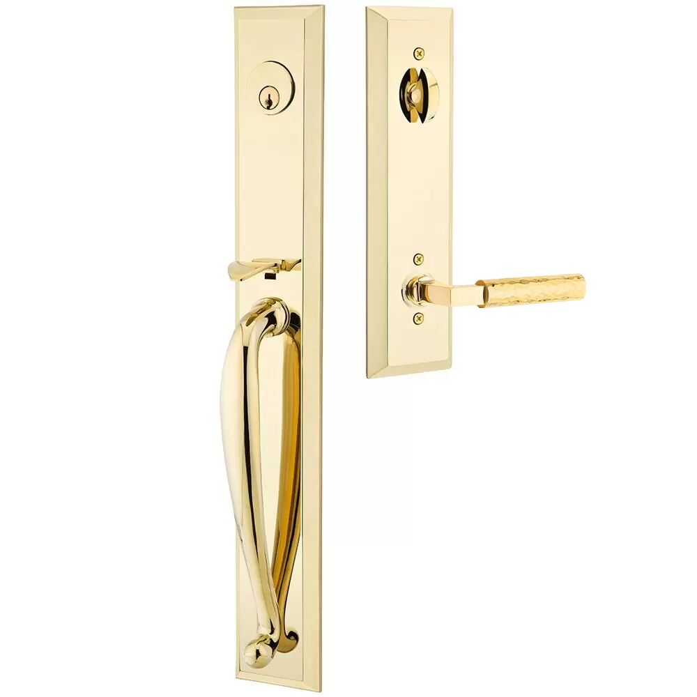 Emtek Jefferson Tubular Entryset Full Length with Hammered Lever