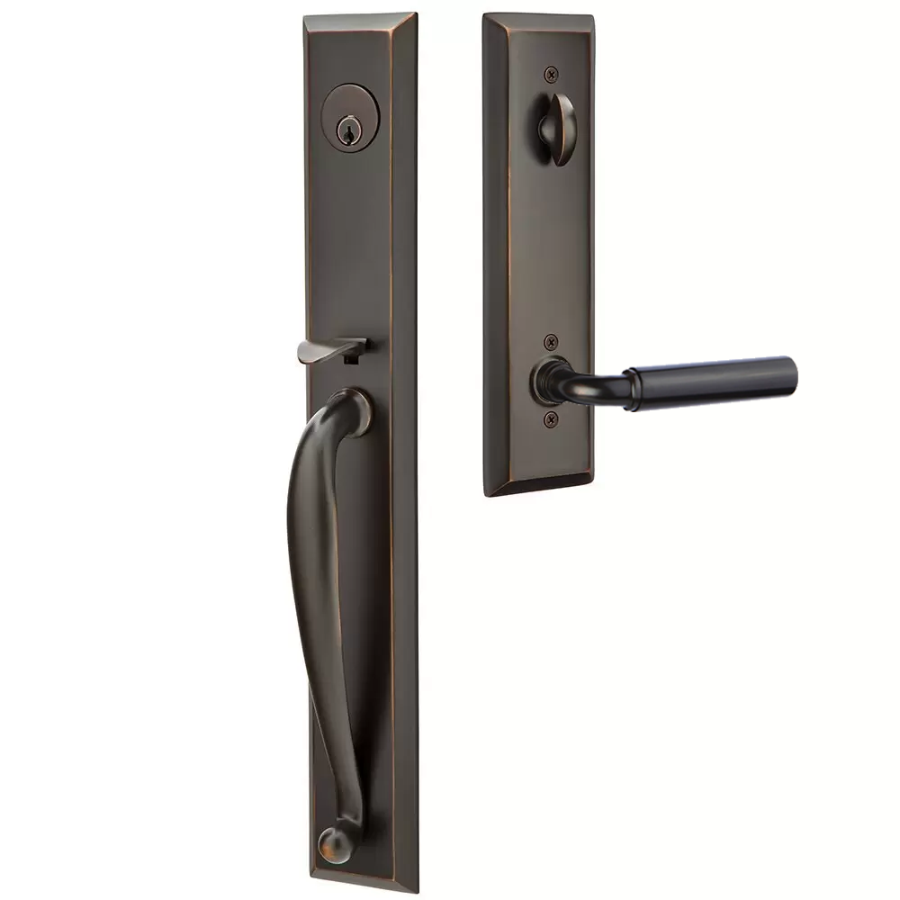 Emtek Jefferson Tubular Entryset Full Length with Manning Lever