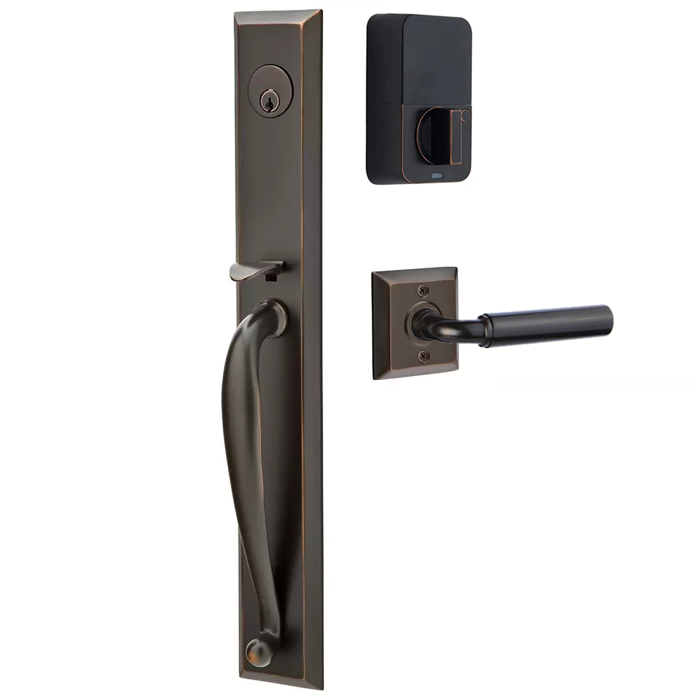 Emtek Jefferson Tubular Entryset Full Length with Manning Lever