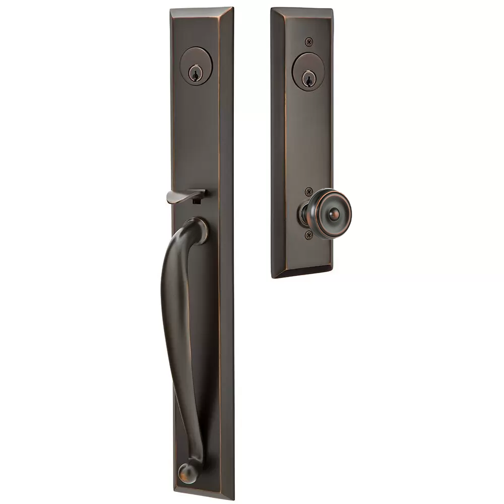 Emtek Jefferson Tubular Entryset Full Length with Waverly Knob