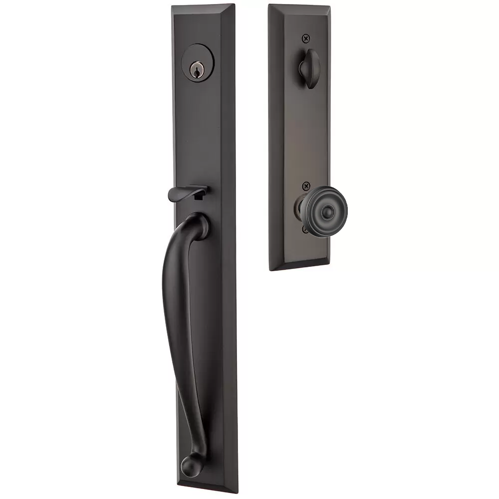 Emtek Jefferson Tubular Entryset Full Length with Waverly Knob