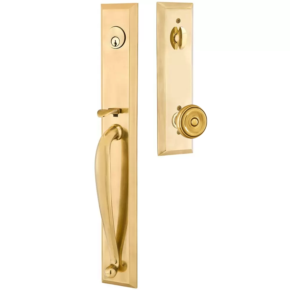 Emtek Jefferson Tubular Entryset Full Length with Waverly Knob