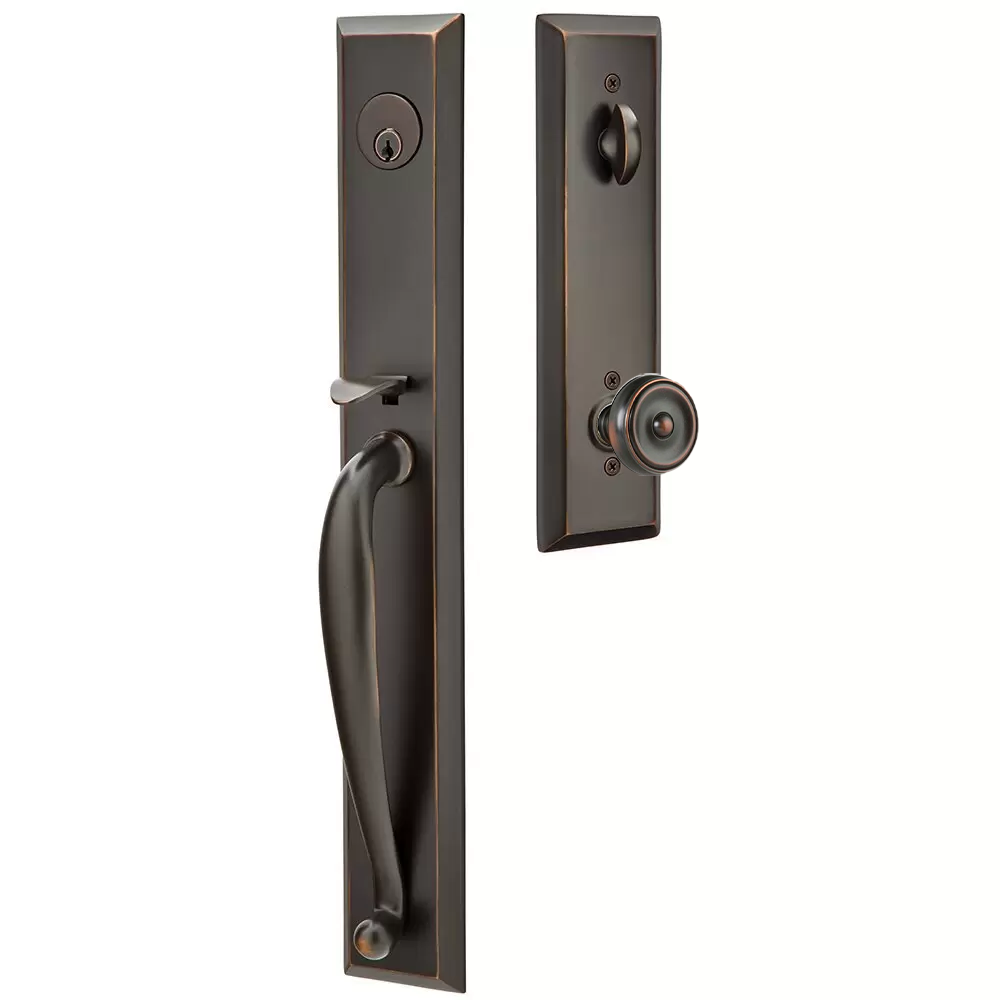 Emtek Jefferson Tubular Entryset Full Length with Waverly Knob