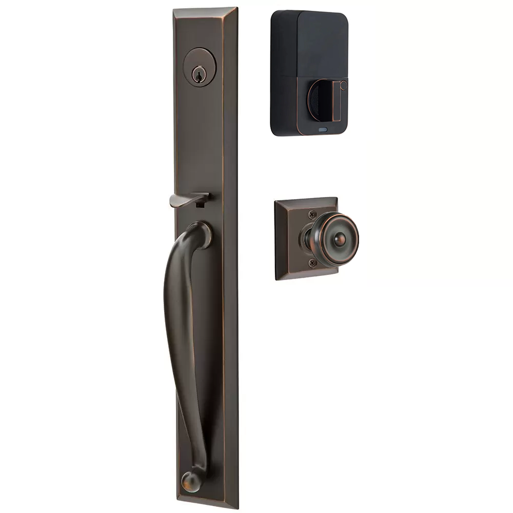 Emtek Jefferson Tubular Entryset Full Length with Waverly Knob