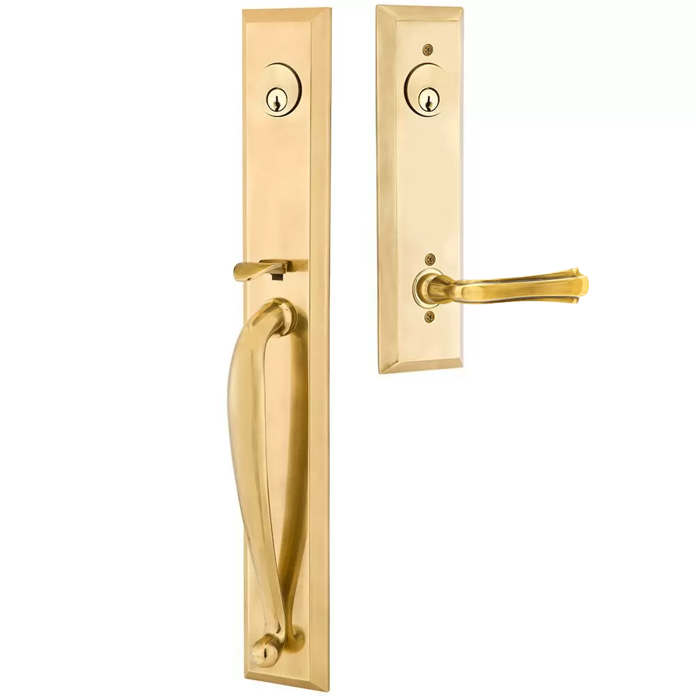 Emtek Jefferson Tubular Entryset Full Length with Wembley Lever