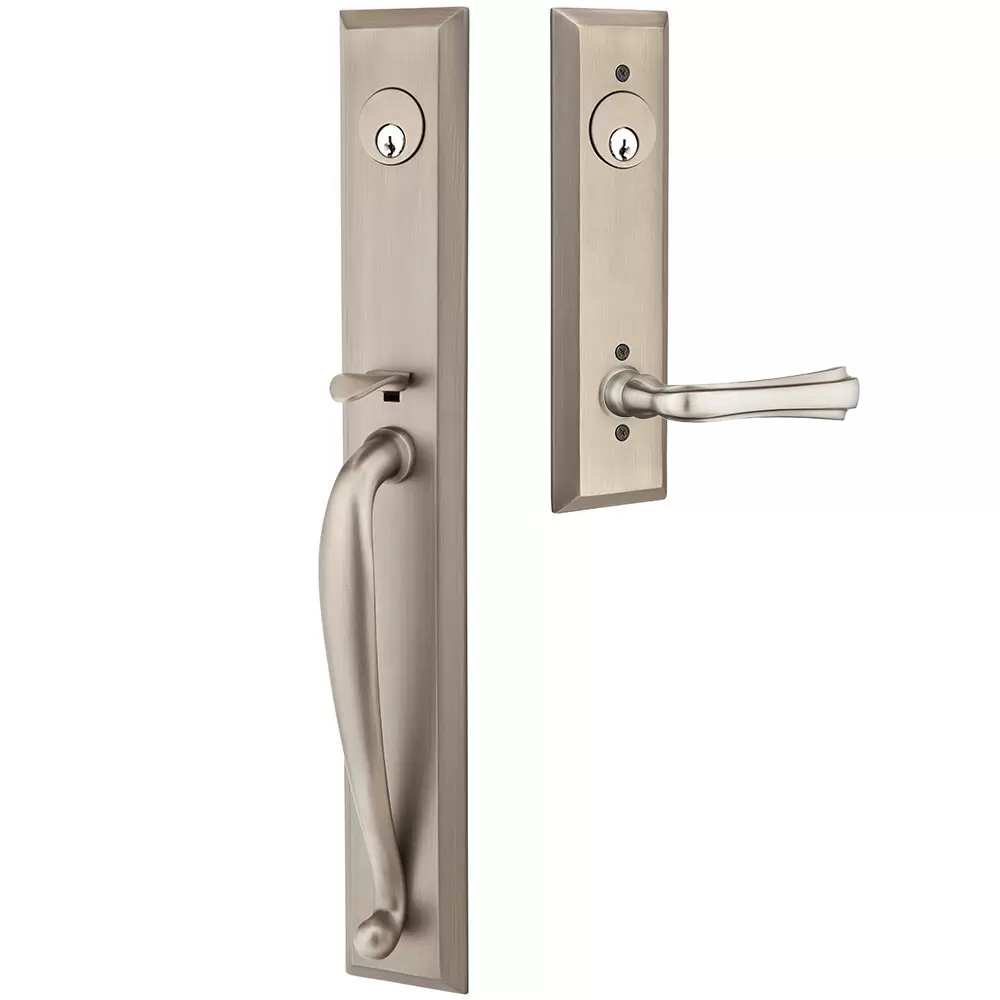 Emtek Jefferson Tubular Entryset Full Length with Wembley Lever