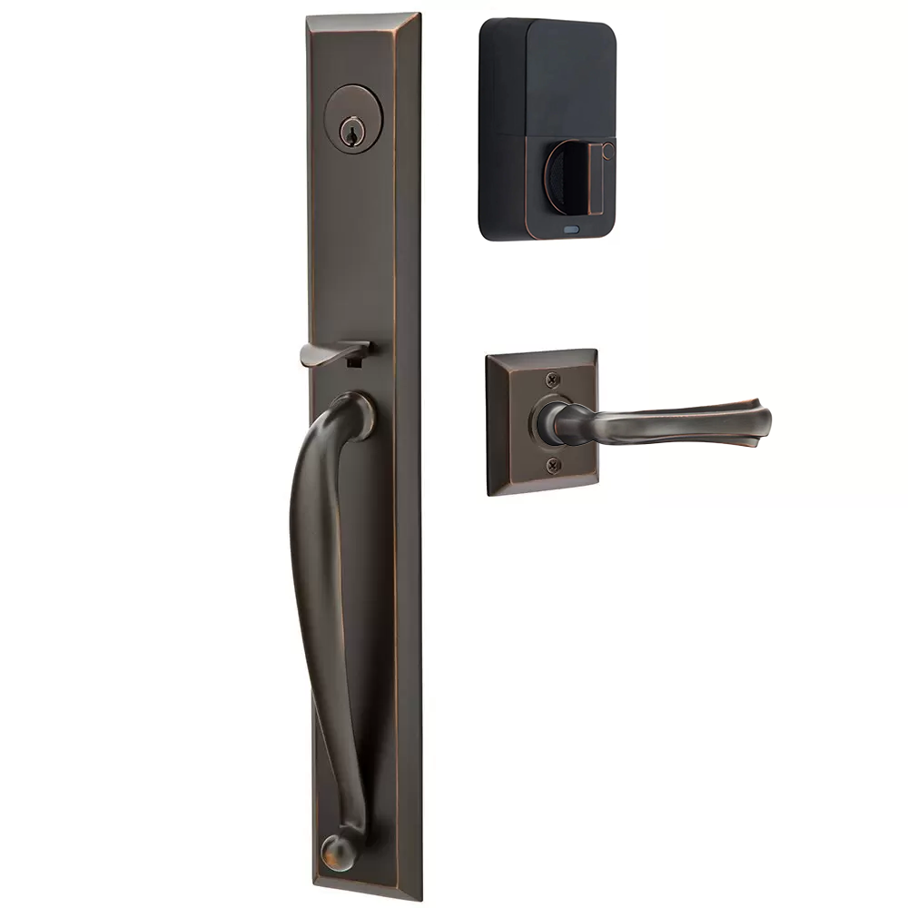 Emtek Jefferson Tubular Entryset Full Length with Wembley Lever