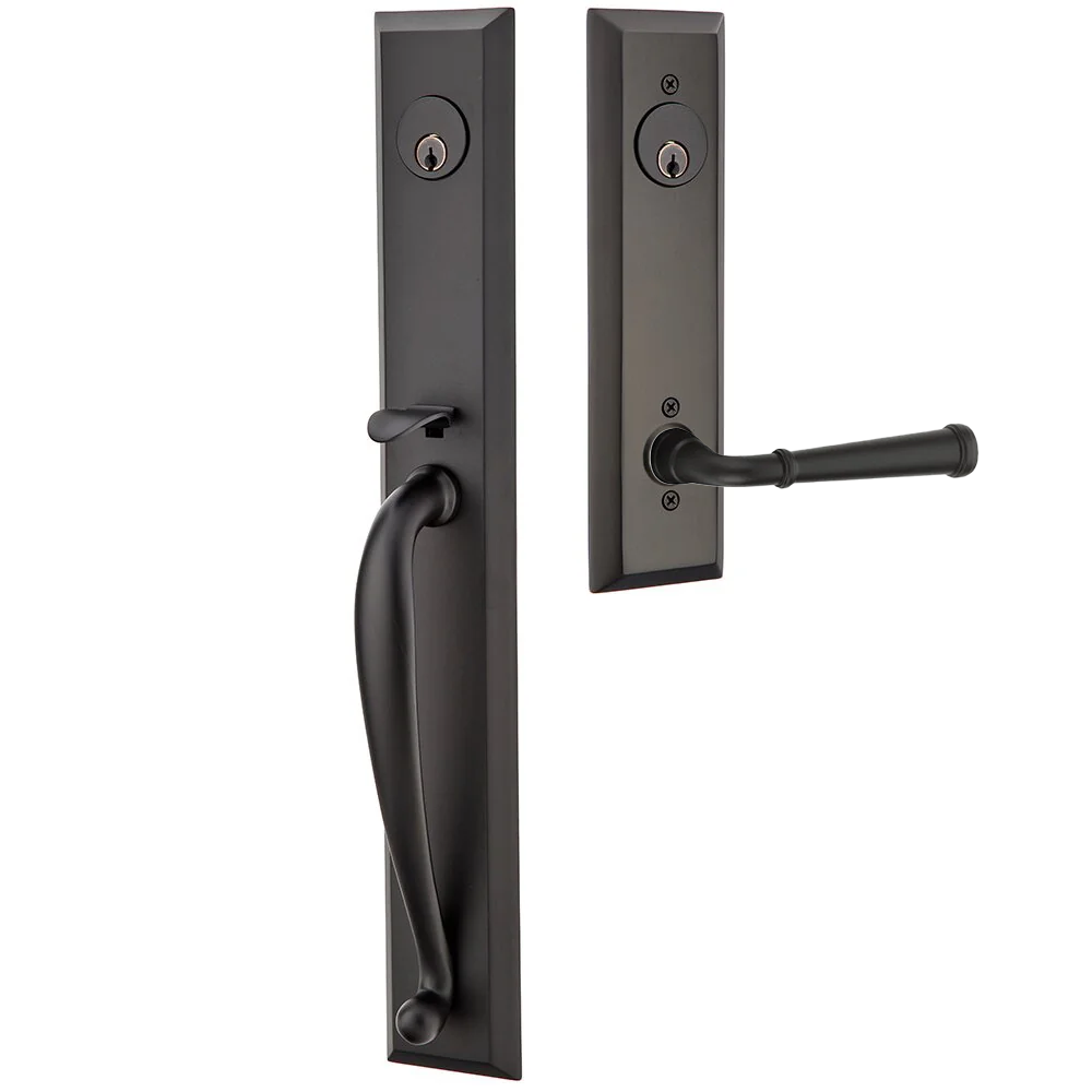 Emtek Jefferson Tubular Entryset Full Length with Merrimack Lever