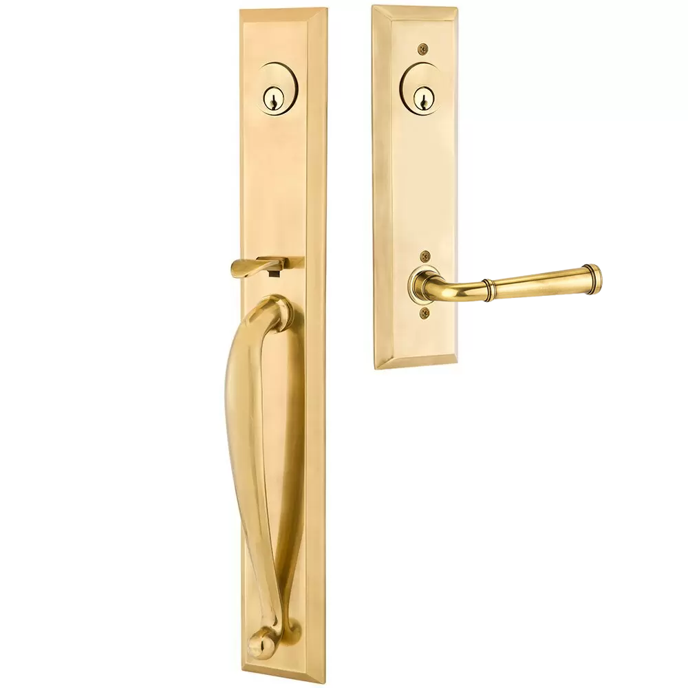 Emtek Jefferson Tubular Entryset Full Length with Merrimack Lever