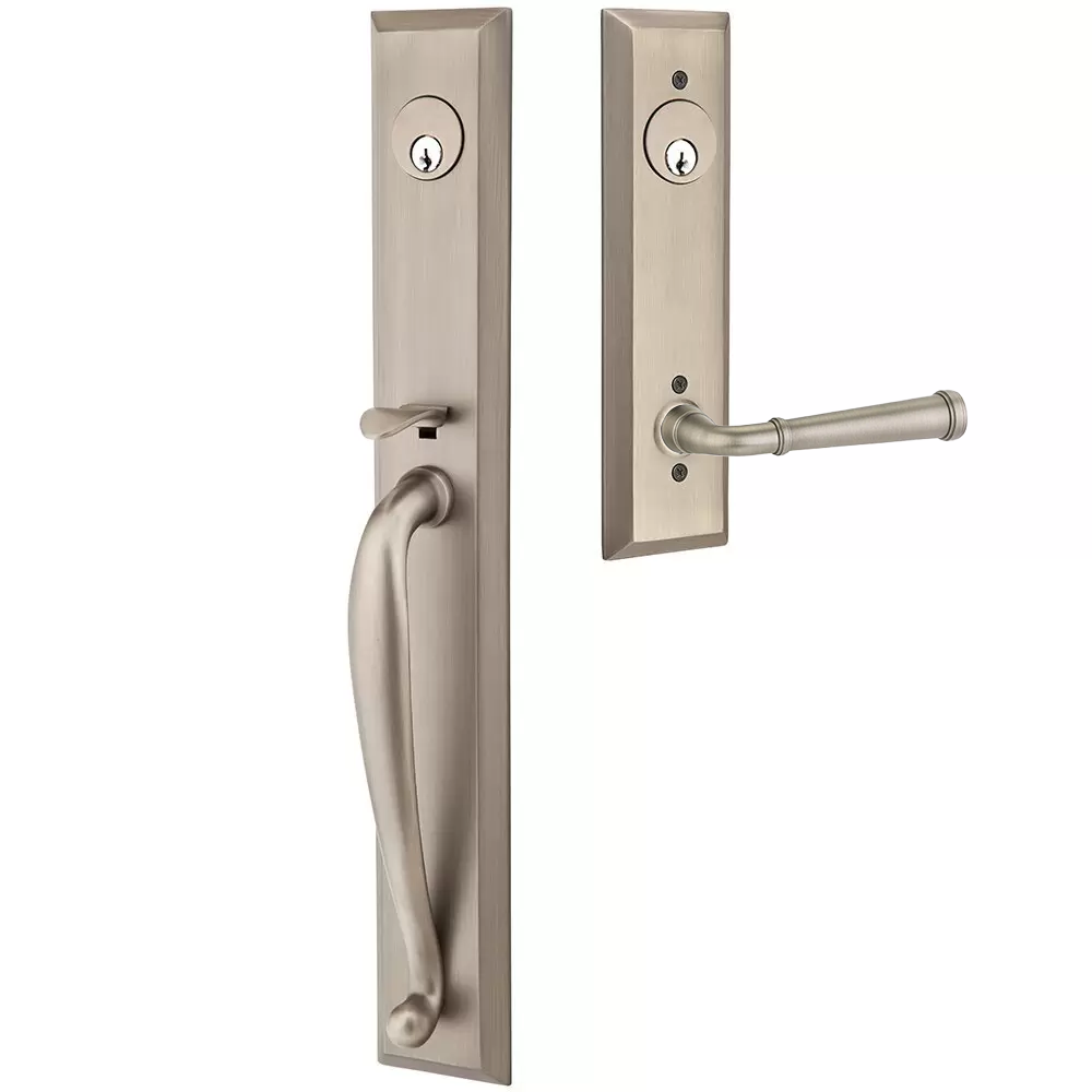 Emtek Jefferson Tubular Entryset Full Length with Merrimack Lever