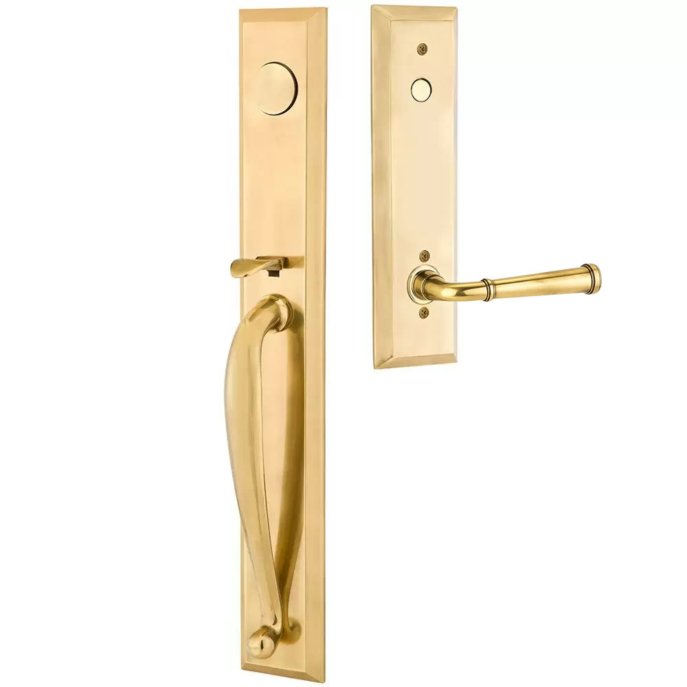 Emtek Jefferson Tubular Entryset Full Length with Merrimack Lever