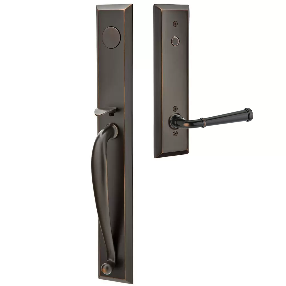 Emtek Jefferson Tubular Entryset Full Length with Merrimack Lever