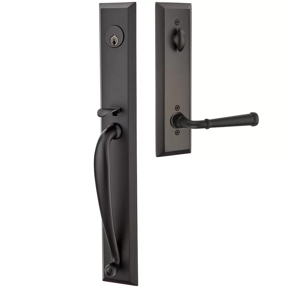 Emtek Jefferson Tubular Entryset Full Length with Merrimack Lever