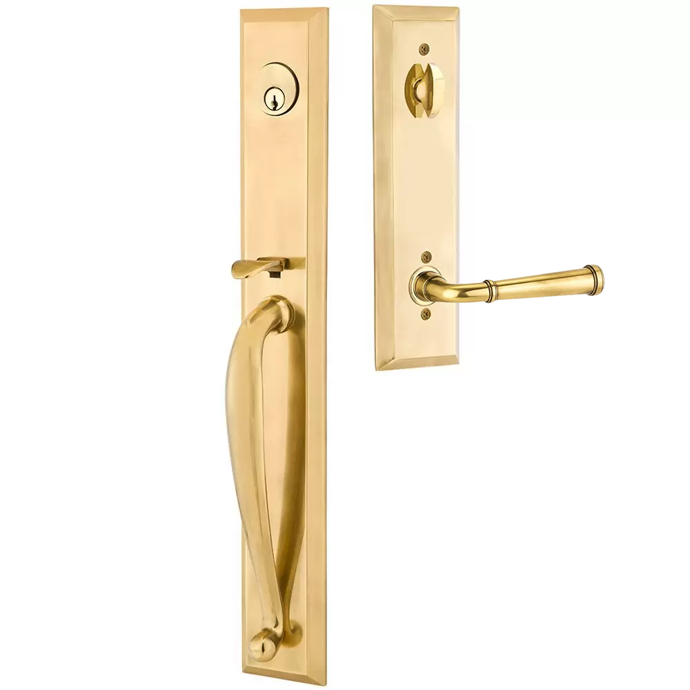 Emtek Jefferson Tubular Entryset Full Length with Merrimack Lever