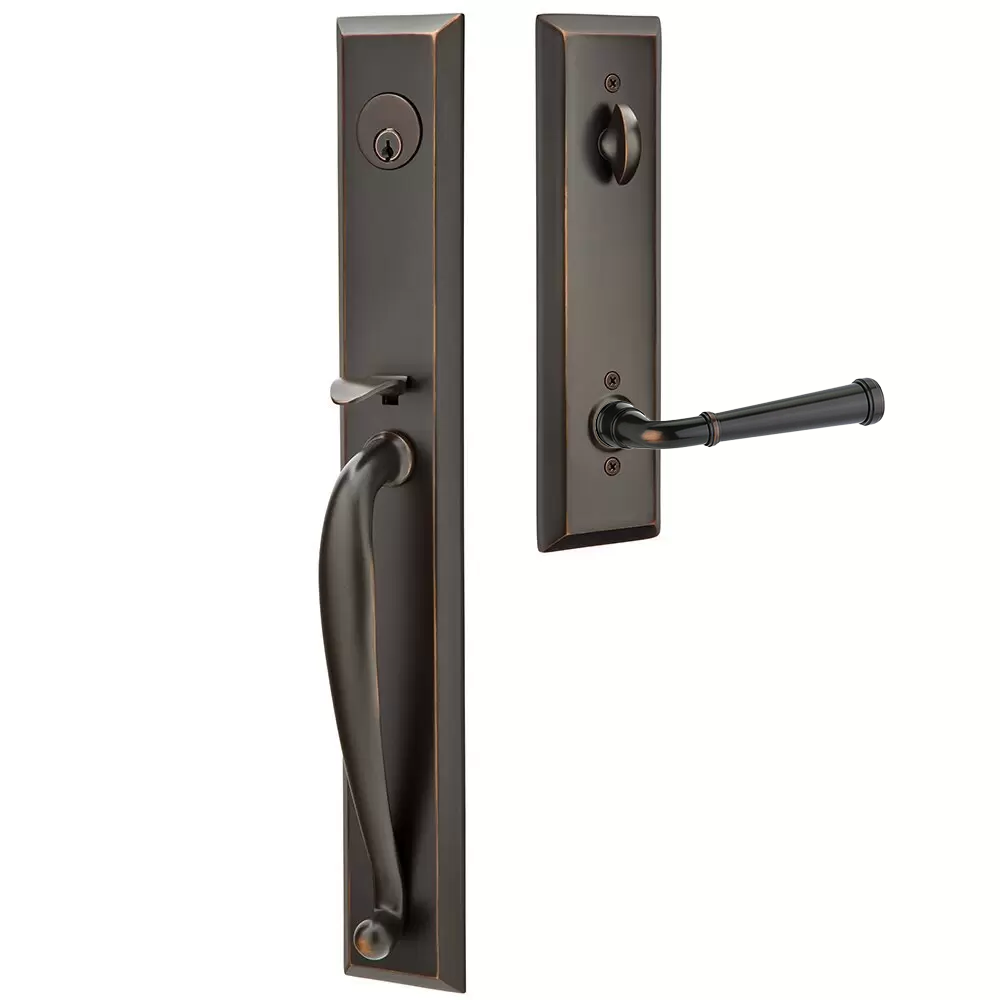 Emtek Jefferson Tubular Entryset Full Length with Merrimack Lever