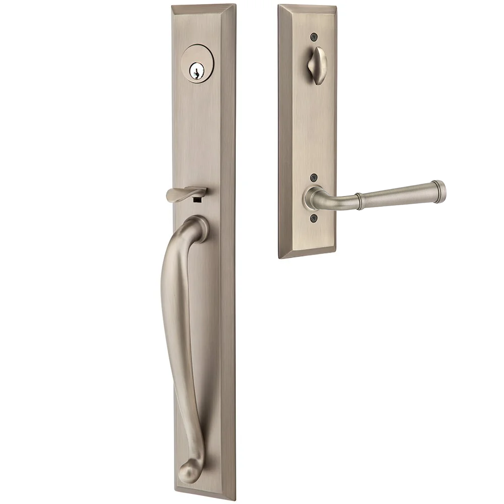 Emtek Jefferson Tubular Entryset Full Length with Merrimack Lever