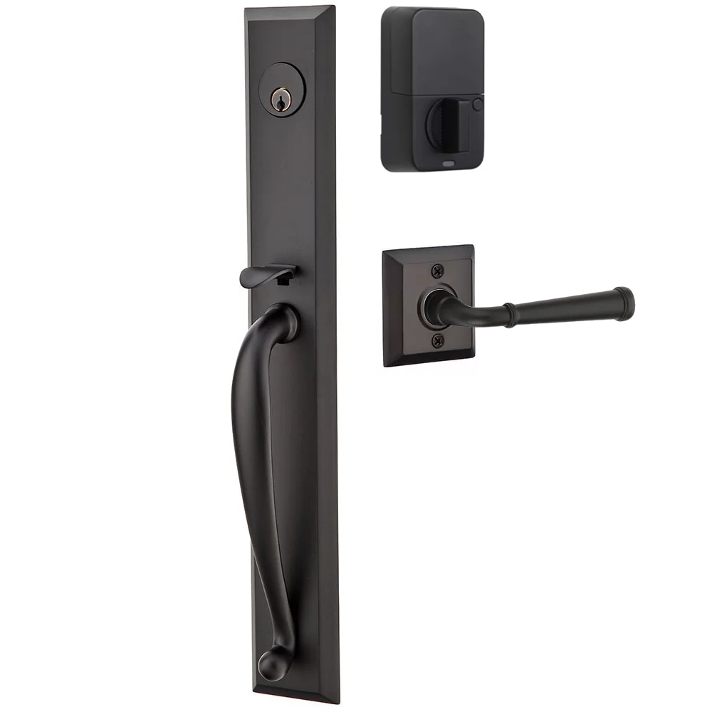 Emtek Jefferson Tubular Entryset Full Length with Merrimack Lever