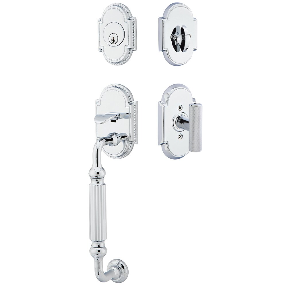 Emtek Knoxville Tubular Entryset Sectional with Ace Knurled Knob