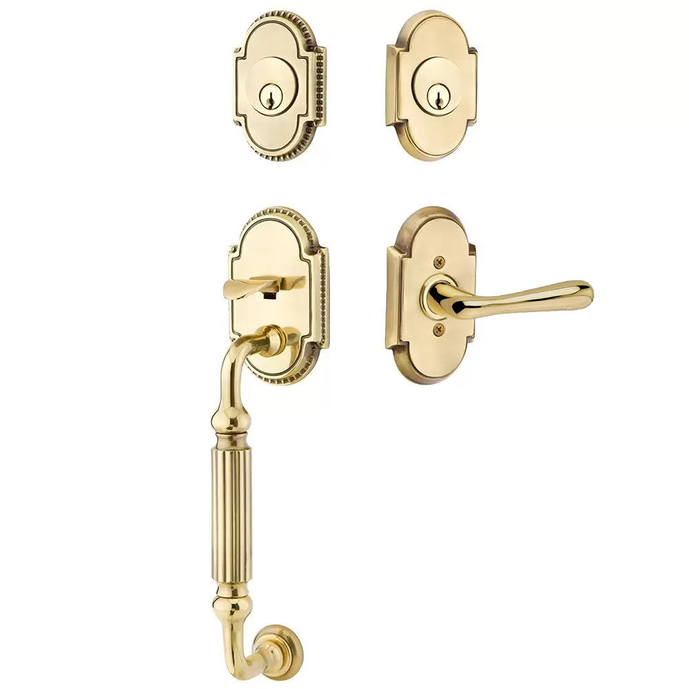Emtek Knoxville Tubular Entryset Sectional with Basel Lever