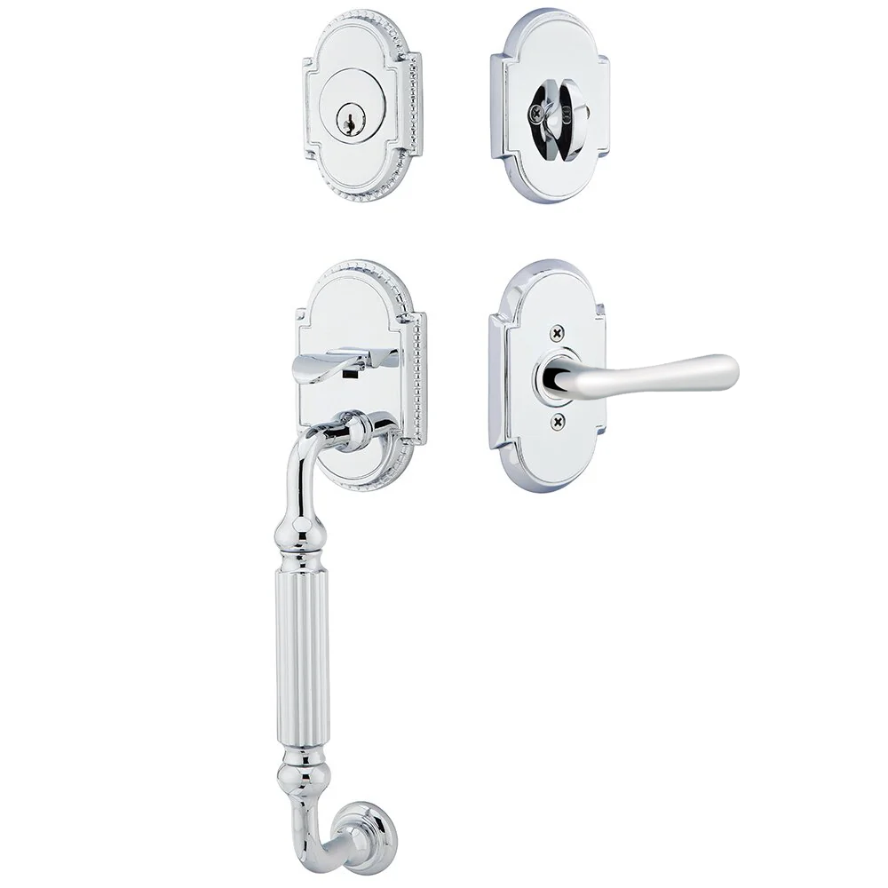 Emtek Knoxville Tubular Entryset Sectional with Basel Lever