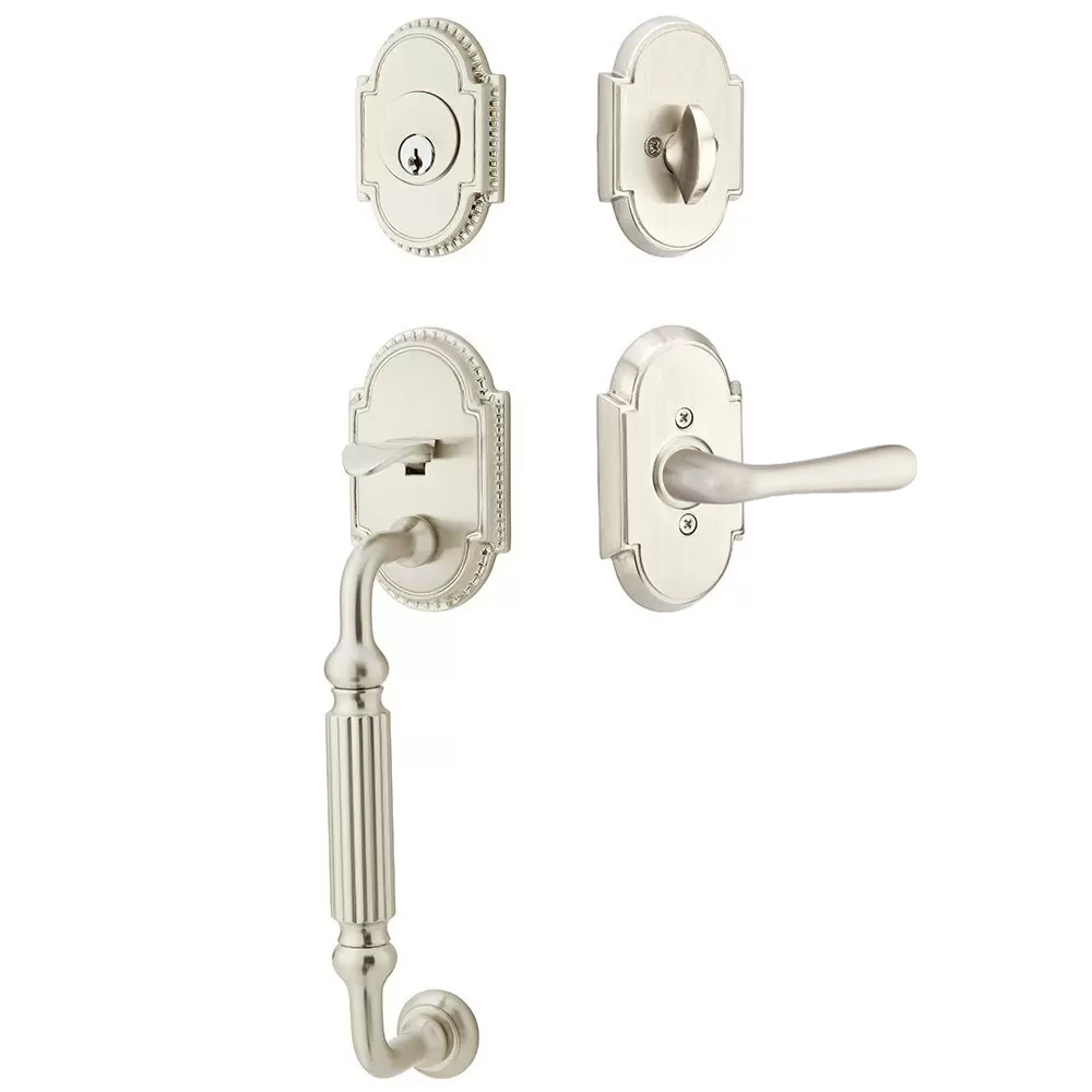 Emtek Knoxville Tubular Entryset Sectional with Basel Lever