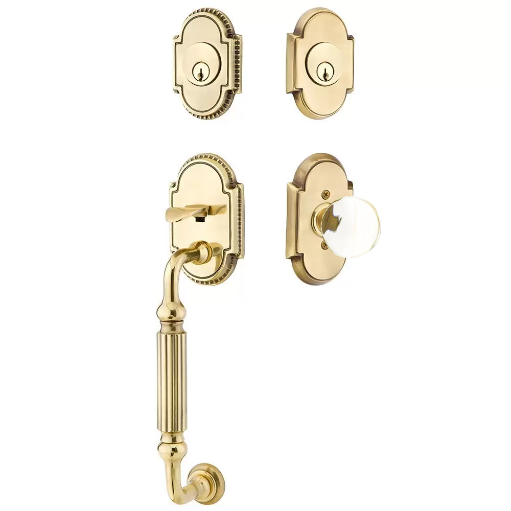 Emtek Knoxville Tubular Entryset Sectional with Bristol Glass Knob