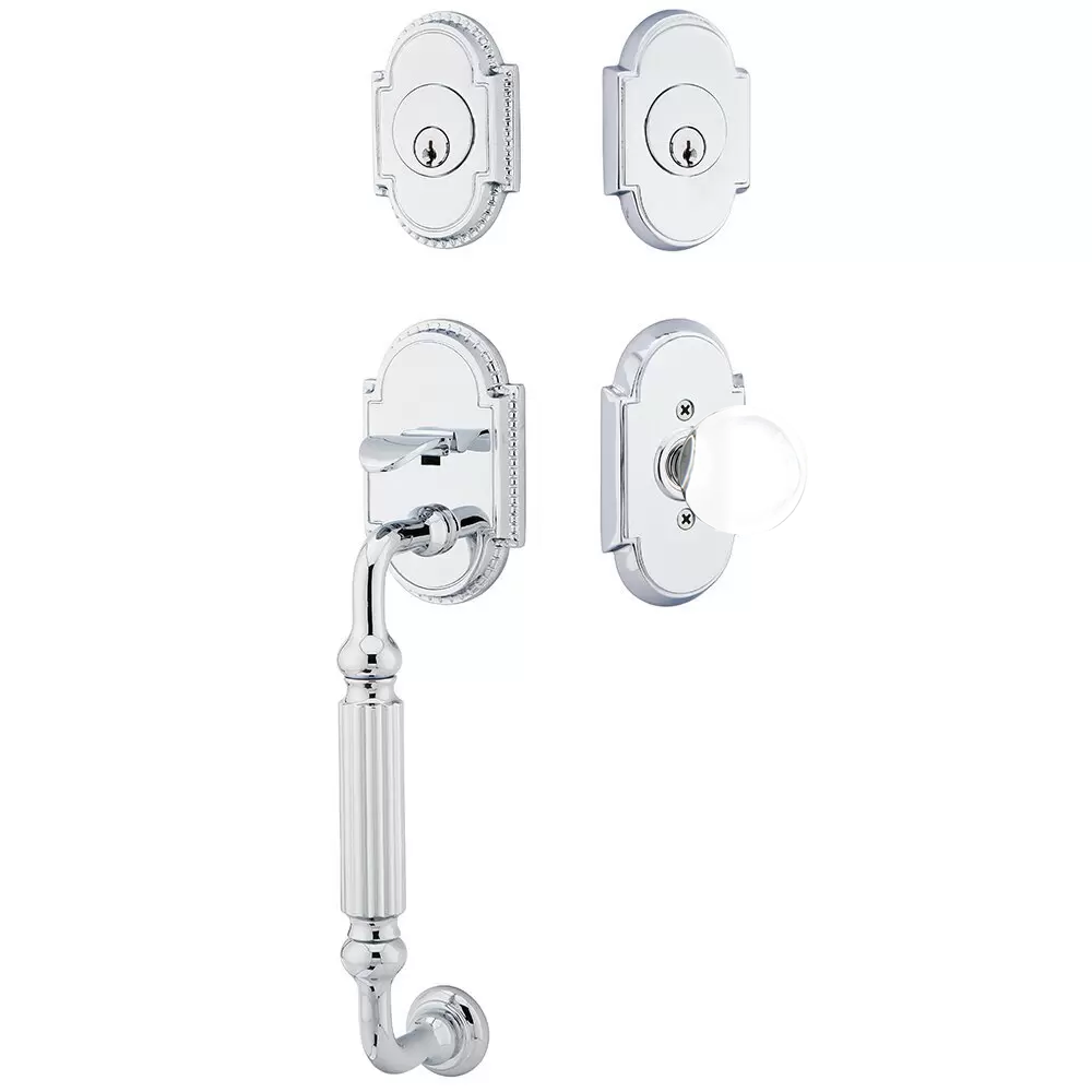 Emtek Knoxville Tubular Entryset Sectional with Bristol Glass Knob