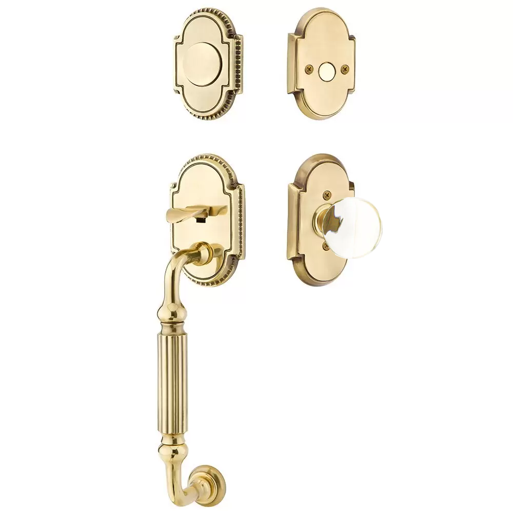 Emtek Knoxville Tubular Entryset Sectional with Bristol Glass Knob