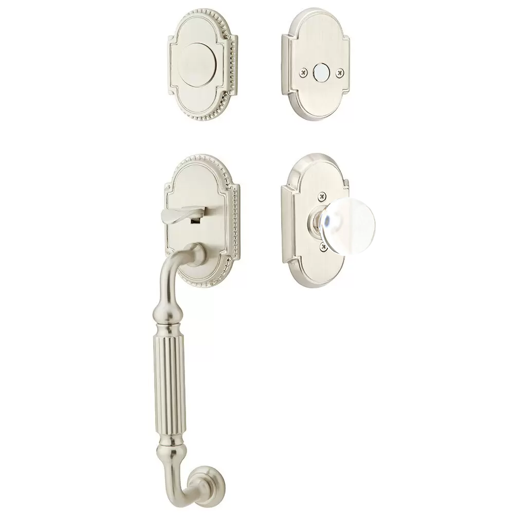 Emtek Knoxville Tubular Entryset Sectional with Bristol Glass Knob