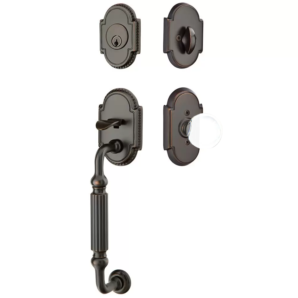 Emtek Knoxville Tubular Entryset Sectional with Bristol Glass Knob