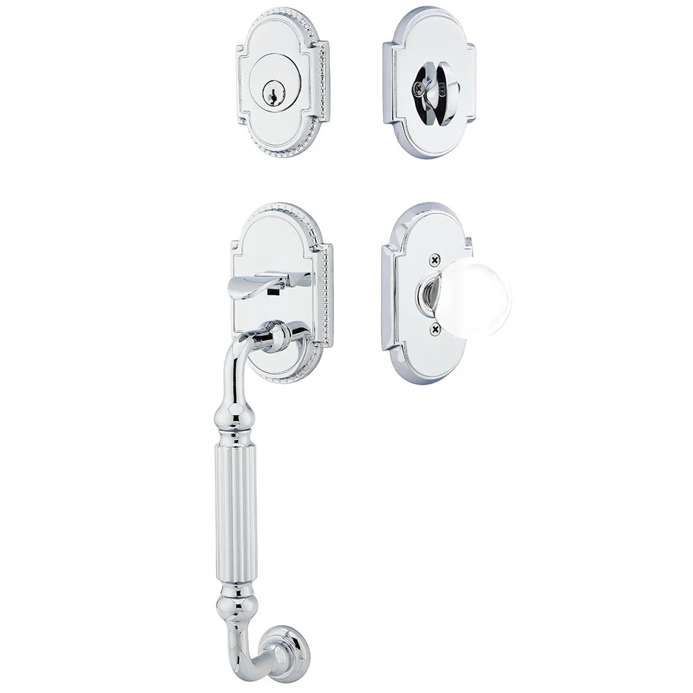 Emtek Knoxville Tubular Entryset Sectional with Bristol Glass Knob