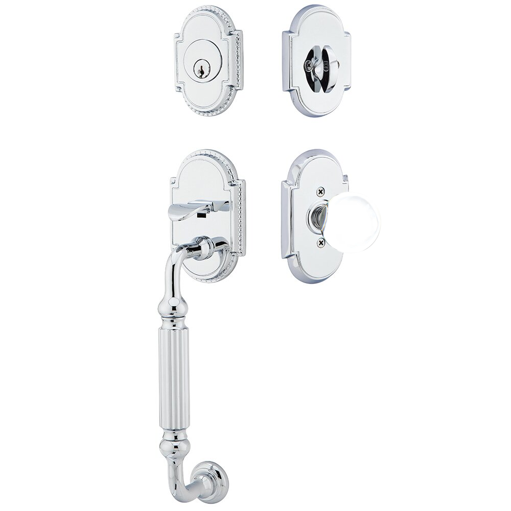 Emtek Knoxville Tubular Entryset Sectional with Bristol Glass Knob