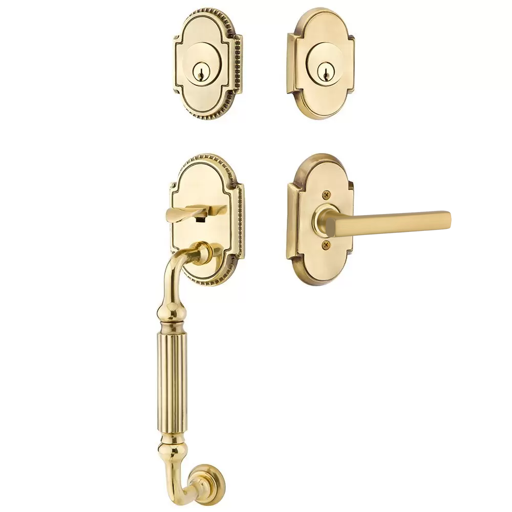 Emtek Knoxville Tubular Entryset Sectional with Freestone Lever