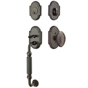 Emtek Knoxville Tubular Entryset Sectional with Hammered Egg Knob