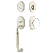 Emtek Knoxville Tubular Entryset Sectional with Hampton Glass Knob