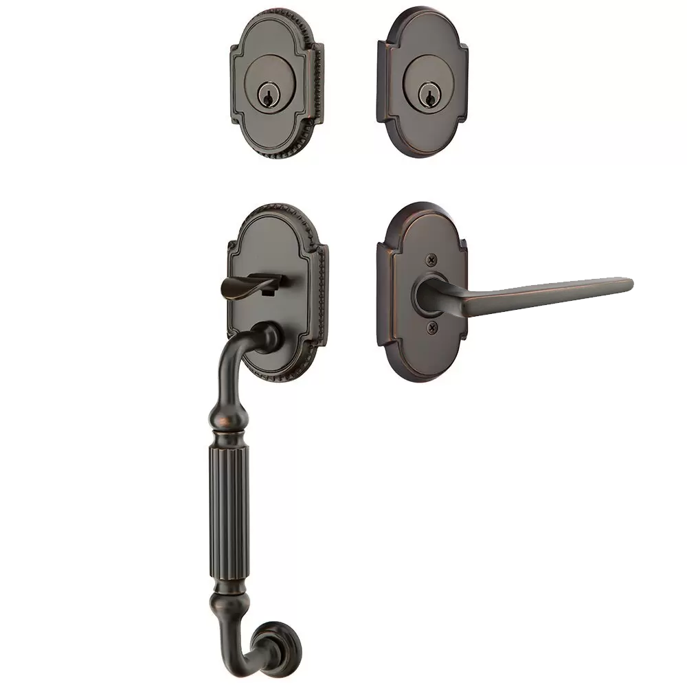 Emtek Knoxville Tubular Entryset Sectional with Hermes Lever